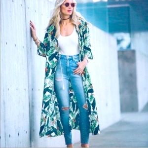 Rachel Zoe tropical print duster